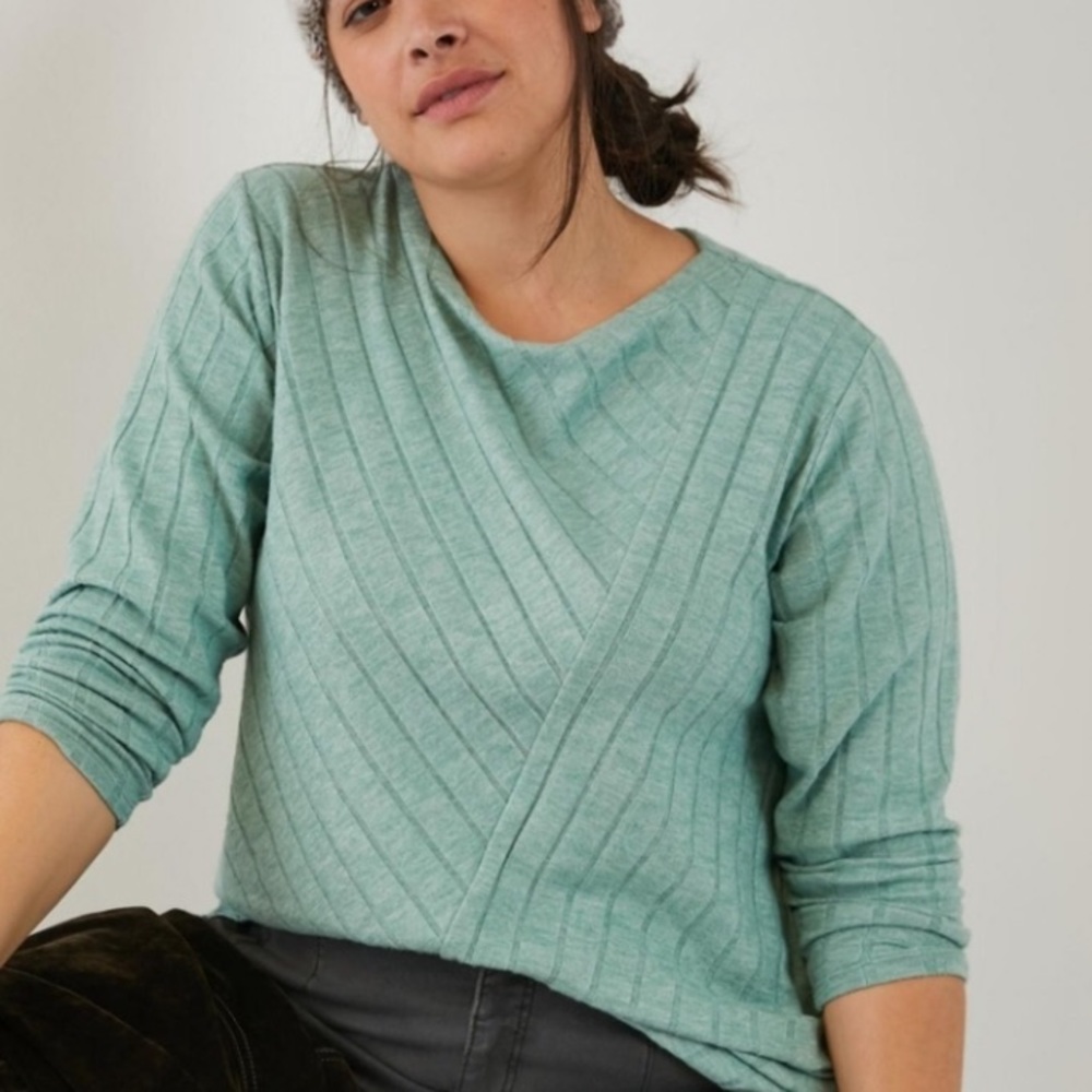 Maeve Anthropologie Devine Light Green Knit Tunic Long Sleeve Shirt Size XS